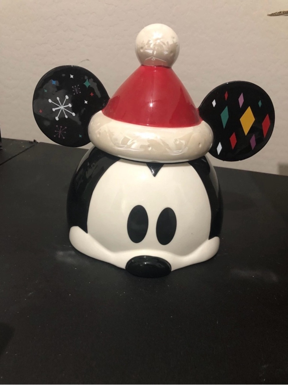 Disney Mickey Mouse Christmas holiday cookie jar